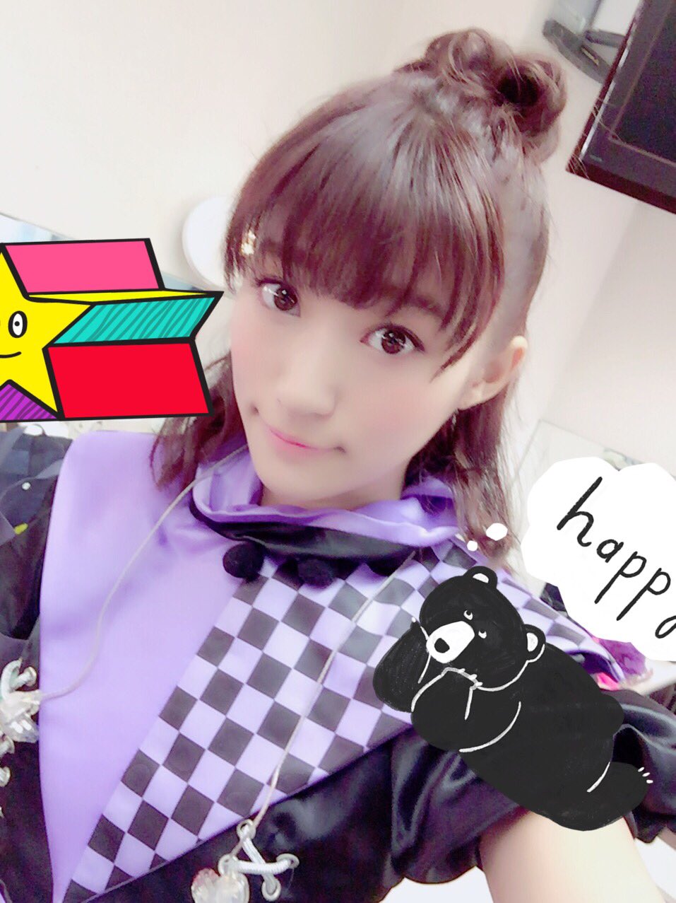 茜屋日海夏 I Ris 汗だく最高 髪型はさすがのkotomiさんのおかげですごくお祭り感のあるかわいいハーフお団子になりまちた ほんとお気に入りで早着替えの時もこのお団子だけ死守したwはっぴの衣装もそれぞれ名前入りでめちゃんこかわええ