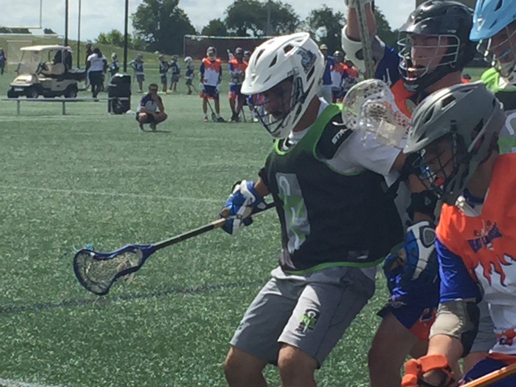 <a href="/HeatLacrosse/">Heat Lacrosse</a> and @TrueLaxIndy battle out a ground ball at the #NXTGrail16