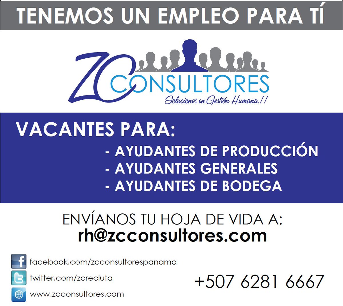 ZCRecluta's tweet photo. Envíanos tu CV a info@zcconsultores.com @WRadio913 @tvmaxdeporte @DiaaDiaPa @MetroLibrePTY #empleo #Panama https://t.co/khRzH3Xx6y