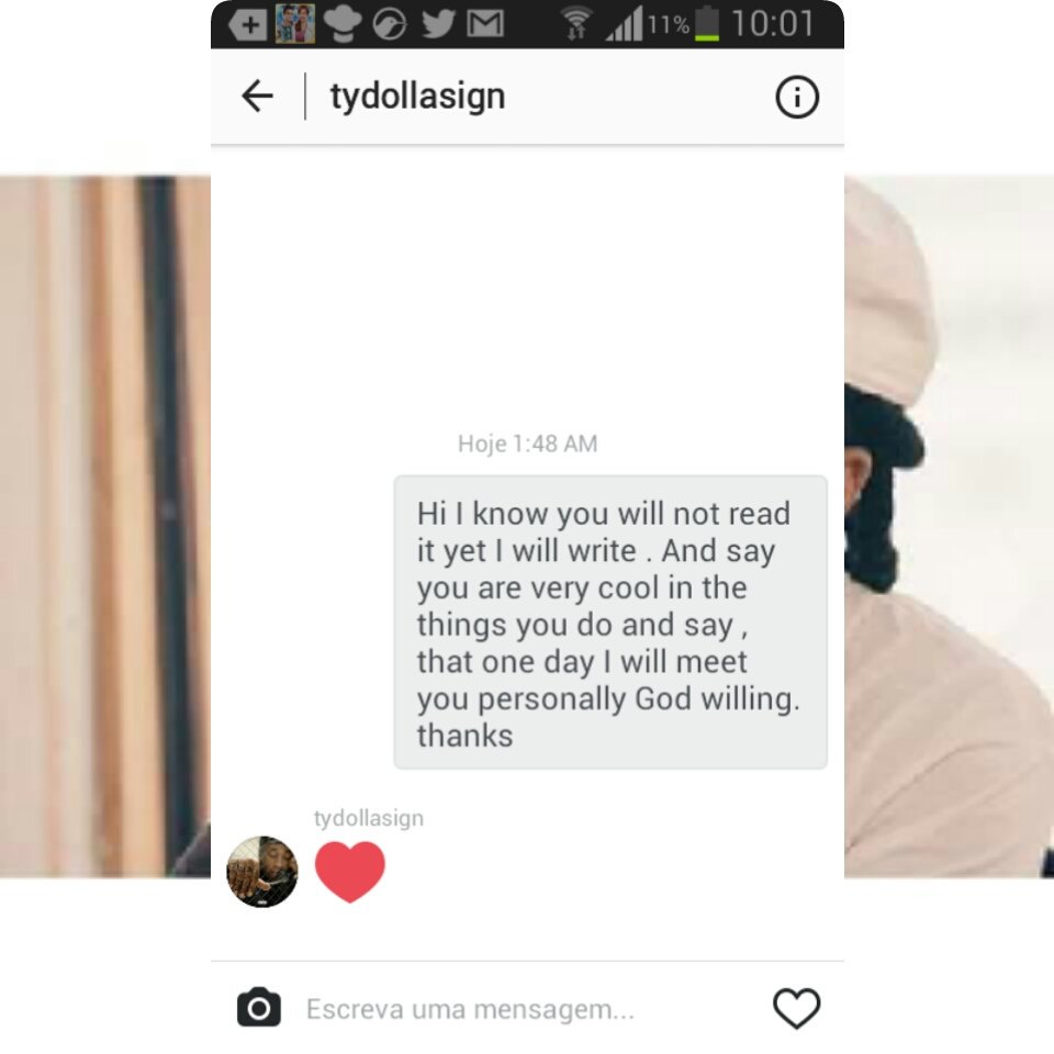 ElidaOlliveira's tweet photo. I just stopped, I do not even know a say. 
@tydollasign thanks, I love you 😍❤ https://t.co/xeKM7WWU39