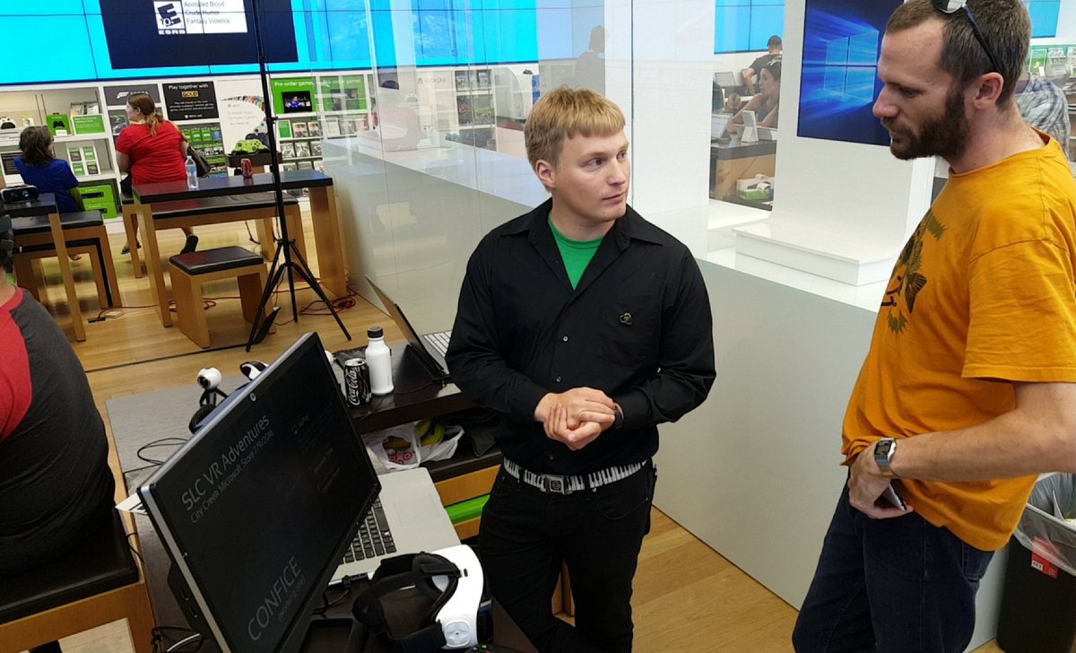 Nice to see more ladies <a href="/UtahVR/">UtahVR</a> #VR meetup today! Showed my 360° work. TY <a href="/MicrosoftStore/">Microsoft Store</a>! 
#WomenInVR #AR <a href="/HoloLens/">Microsoft HoloLens</a>