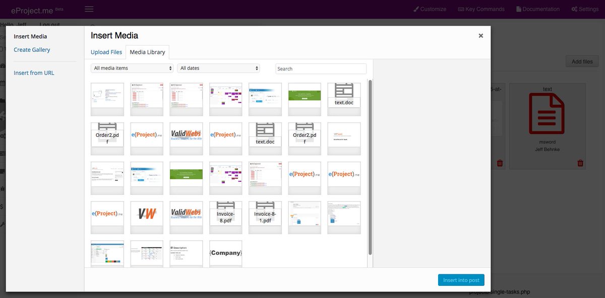 eprojectme's tweet photo. @eprojectme now has media uploads on the front end for tasks with the builtin #WordPress media manager. #WPSaaS https://t.co/vyndnFdrig