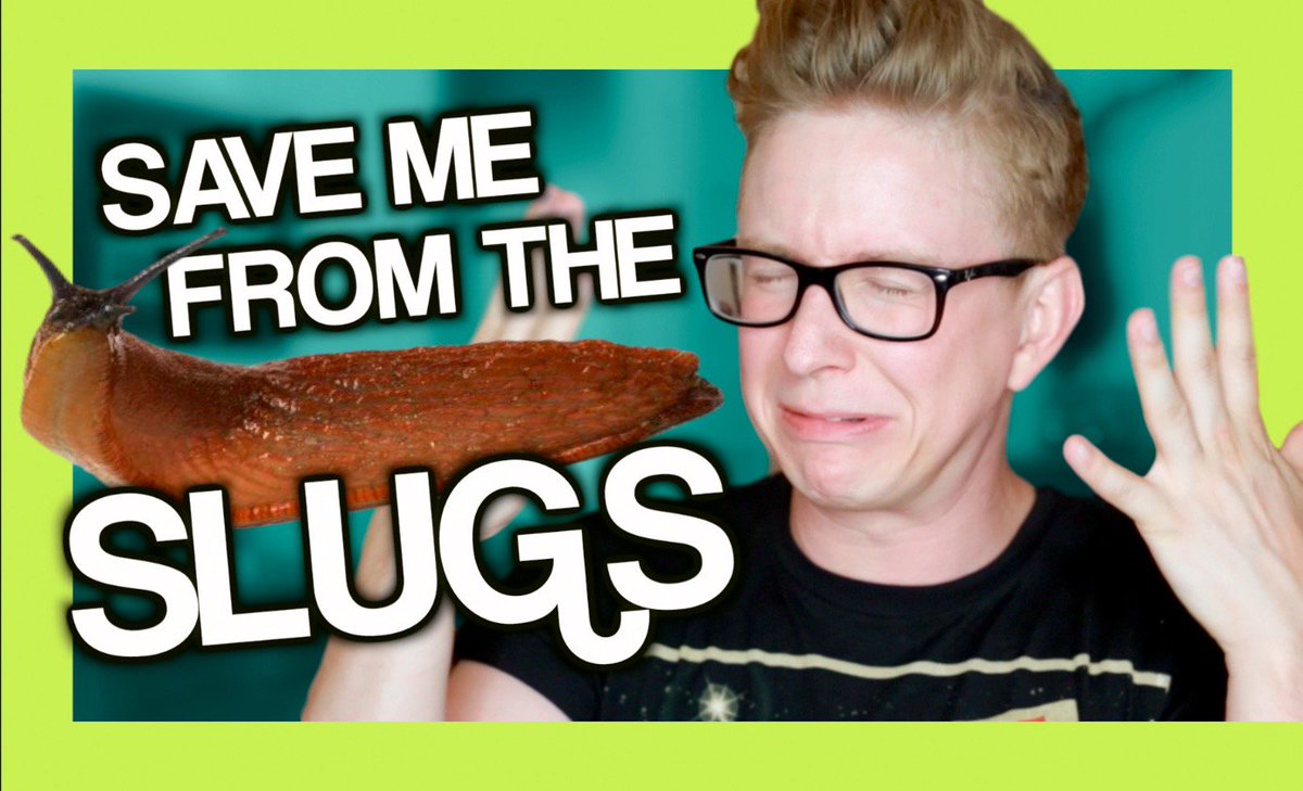 tyleroakley's tweet photo. NEW VIDEO: "Save Me From The Slugs!!!": https://t.co/TrwlSBZhxQ (RT for a DM full of love!!) 🐌🐌🐌 https://t.co/eZE9veUQpT