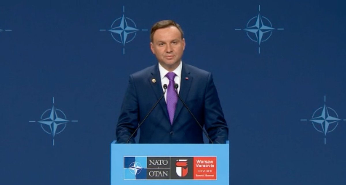 natochannel's tweet photo. NATO SUMMIT: Polish President press conference at the #NATOSummit in #Warsaw https://t.co/OX8iETdqLr https://t.co/S3ph53zJA8