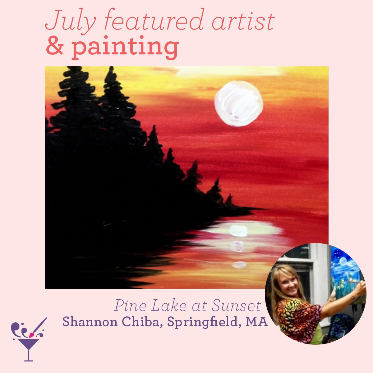 PaintNiteDC's tweet photo. Shannon was inspired by Lake Ashmere in the #Berkshires. Looks like our kind of place. >> https://t.co/vWWGaOYTQu https://t.co/3dav7PNajv