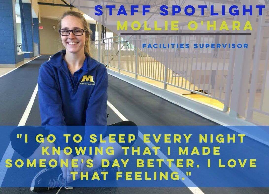 MSU_RecWellness's tweet photo. Congratulations to our Saturday Staff Spotlight winner, Mollie! Keep up the good work! https://t.co/LyY2xJ8cA7