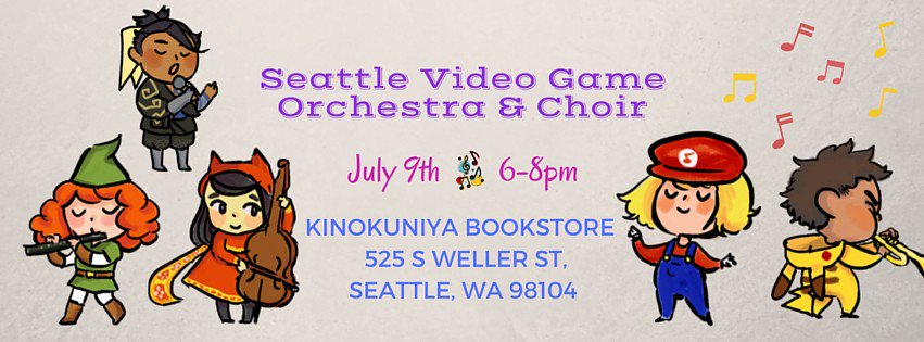 SeattleVGOC's tweet photo. Free #videogame #music concert tonight! :) FB event info: https://t.co/DaafA8butd #Seattle #VGOC #vgm https://t.co/bUDZ9Ln750