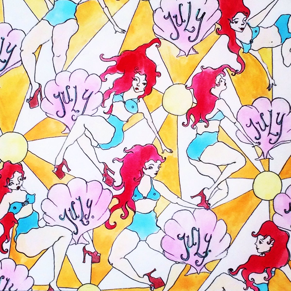 rosiebeardart's tweet photo. HAPPY JULY! #print available on https://t.co/97w0CtXWi1 https://t.co/7Jyo4z16SH