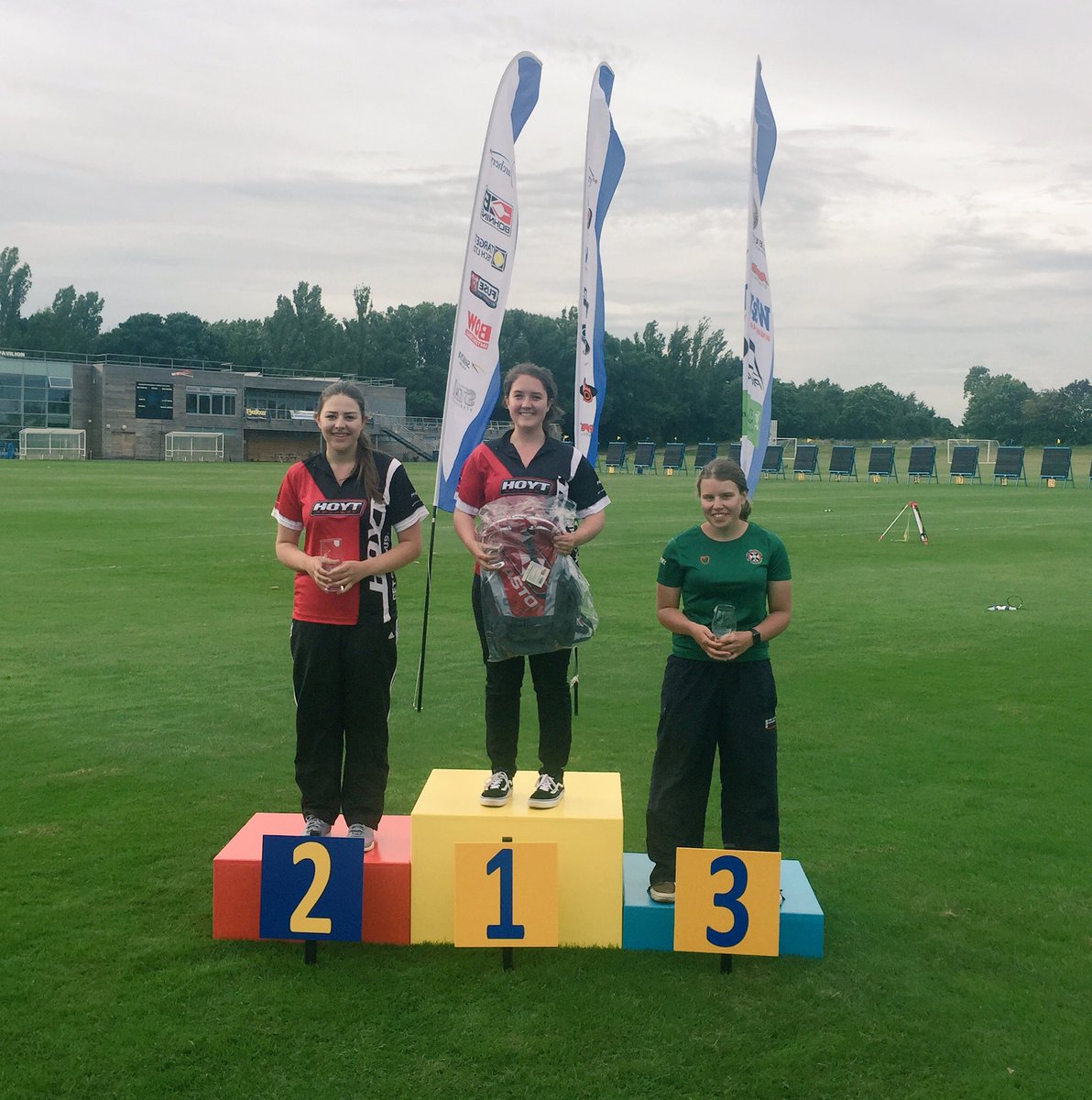 <a href="/archerygb/">Archery GB</a> women's compound podium @LucyTMason Izzy Carpenter &amp; Hope Greenwood #agbseries2016