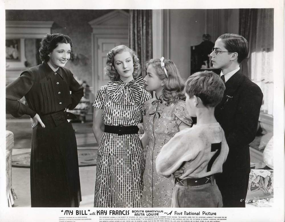 Productions4F's tweet photo. #releasedtoday 1938 My Bill stars Kay Francis w/Anita Louise #drama #film #movie about a widow w/4 kids https://t.co/TZXOC7jrp0