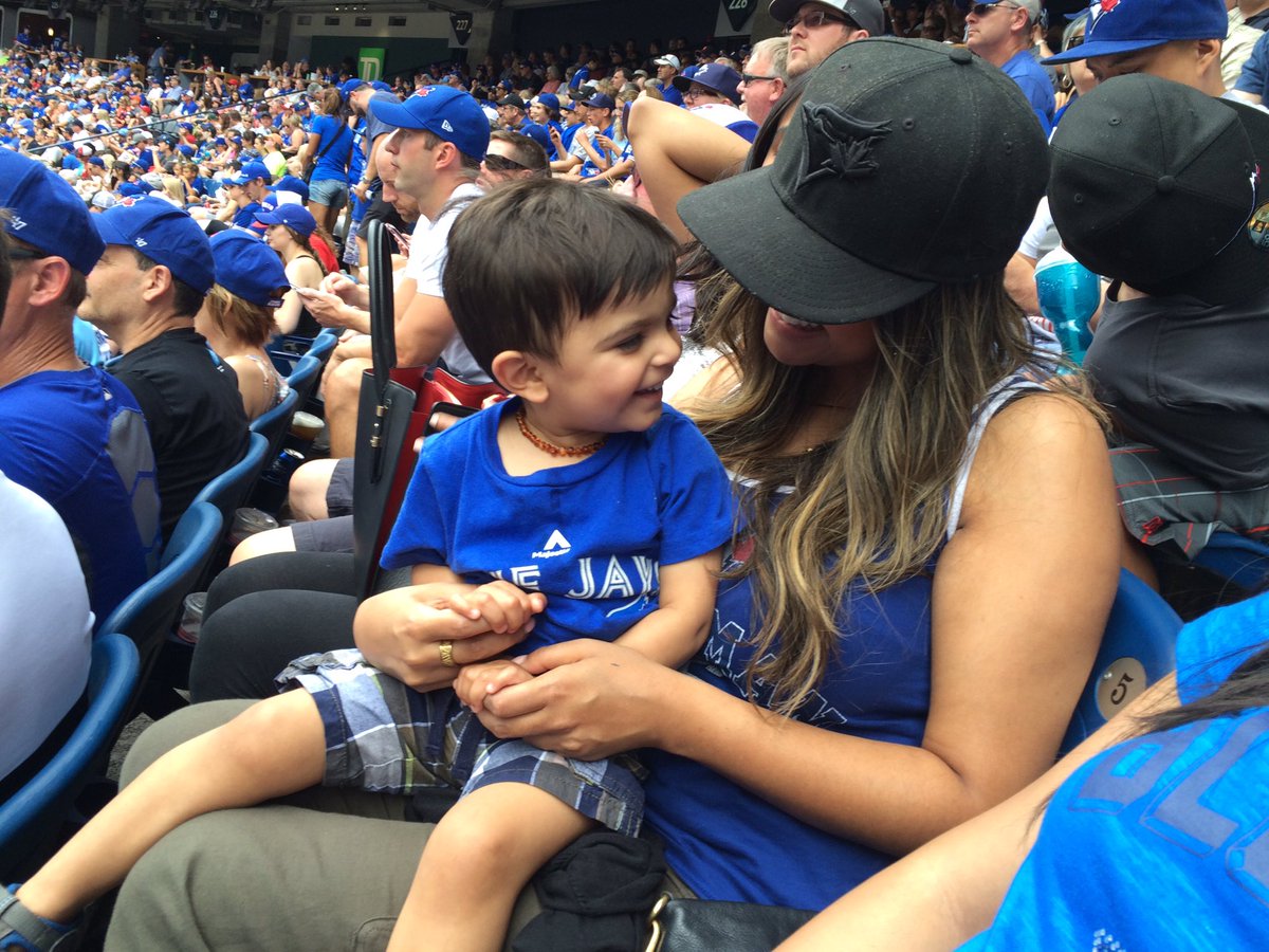 Mili_Jain's tweet photo. Perfect day at the @BlueJays game with my little #juniorjay! #OurMoment https://t.co/QBA0hi66Vs