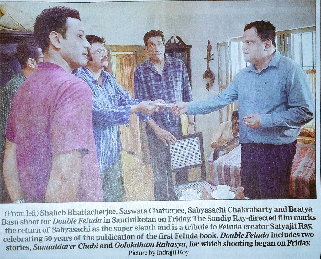 'Double Feluda' the next movie of #FeludaSeries , Shooting started at Shantiniketan on Friday .
P.C- Telegraph metro