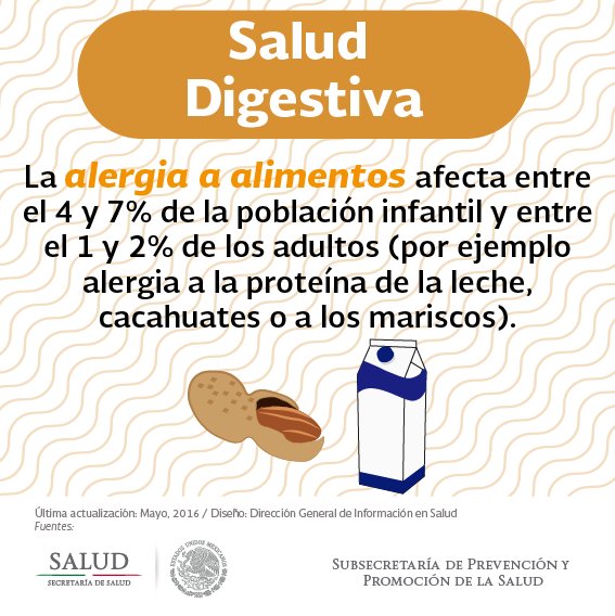 #SabíasQue Entre 4% y 7% de la población infantil presenta alergia a los alimentos. #SaludDigestiva