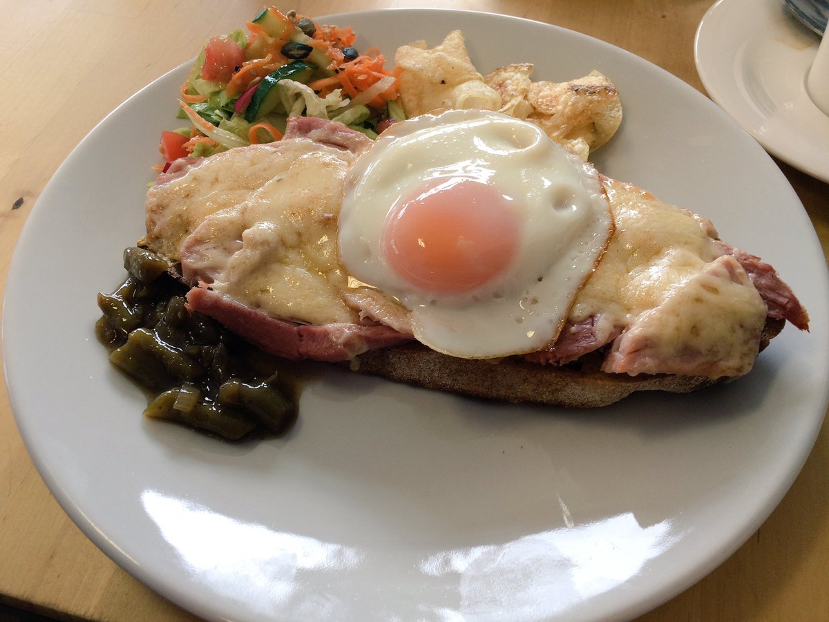 Brunch with parents-in-law. Hubby got the Croque Madame <a href="/BaobabBakeryuk/">Baobab Bakery</a>.