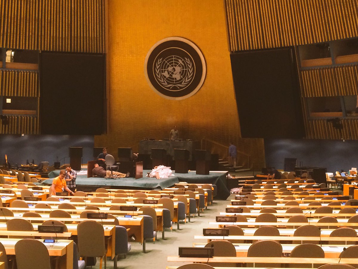 OPride's tweet image. .@AJStream producer @raisazaidi preppin' for Tuesday's #AJUNDebate at the @UN General Assembly Hall. #NextSG