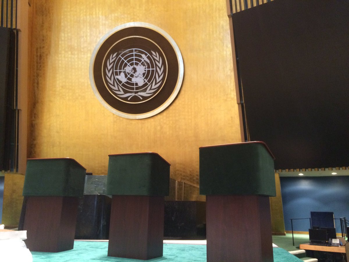 OPride's tweet image. .@AJStream producer @raisazaidi preppin' for Tuesday's #AJUNDebate at the @UN General Assembly Hall. #NextSG
