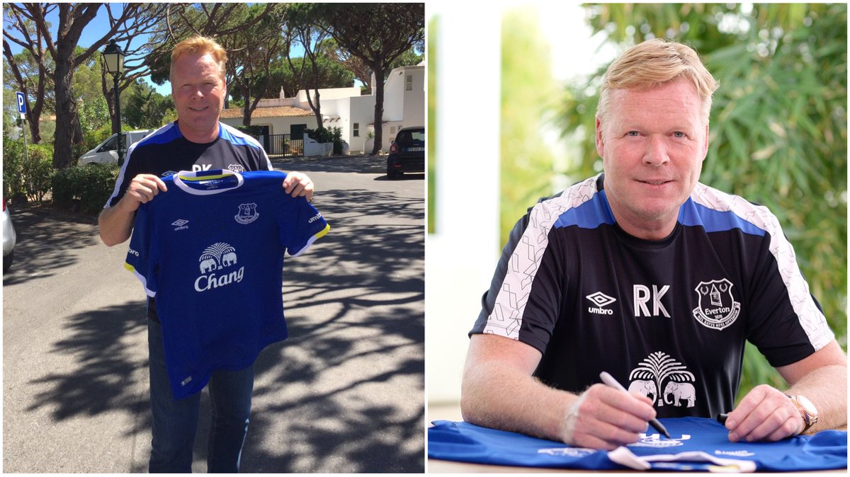 Everton's tweet photo. WIN: Retweet for the chance to win this 2016/17 home shirt signed by @ronaldkoeman! Draw closes Monday. #EFChome https://t.co/5CEsfpm9i0