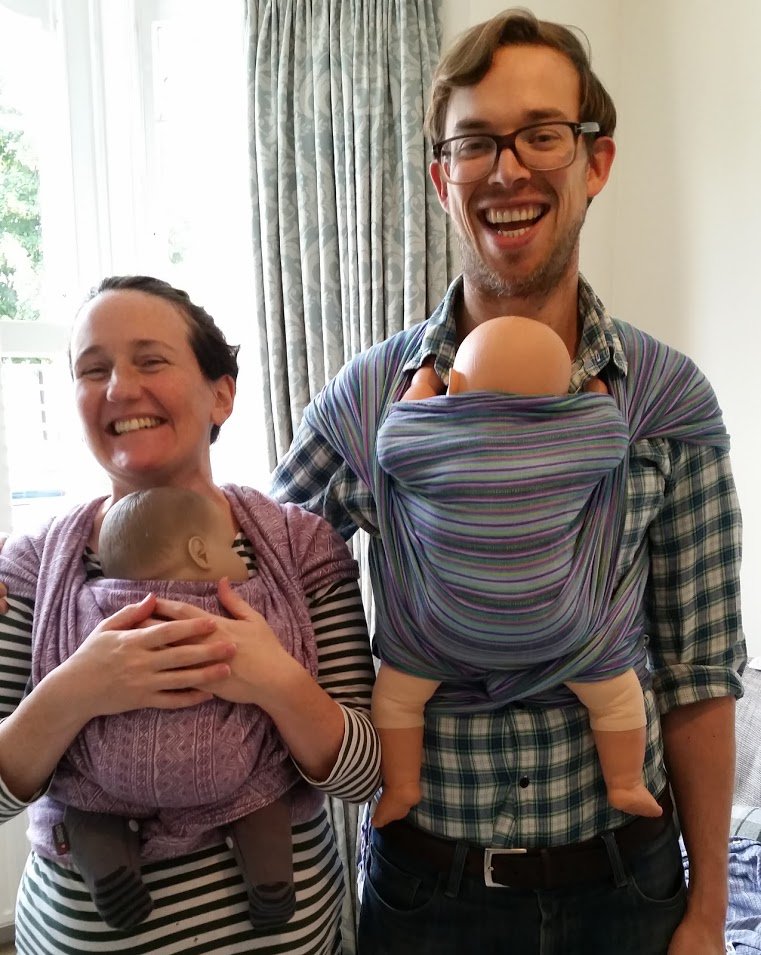 wearmybaby's tweet photo. #RealMenWrap. It was great to meet Emma, Ed and bump yesterday, who fell in love with woven wraps (& our demo dolls) https://t.co/T1kClk0fta