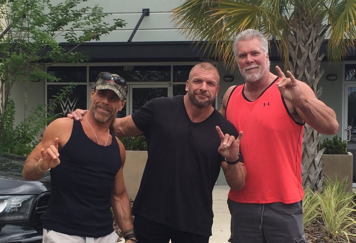 TripleH's tweet photo. Happy birthday to @RealKevinNash, a man that changed the wrestling business (literally) forever. #TooSweet https://t.co/jzeINFYyPt