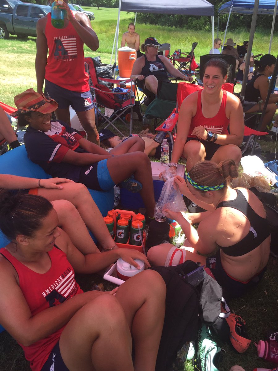 Soaking up the shade before our finals vs #Austin.  #CowTown7s , why you so hot