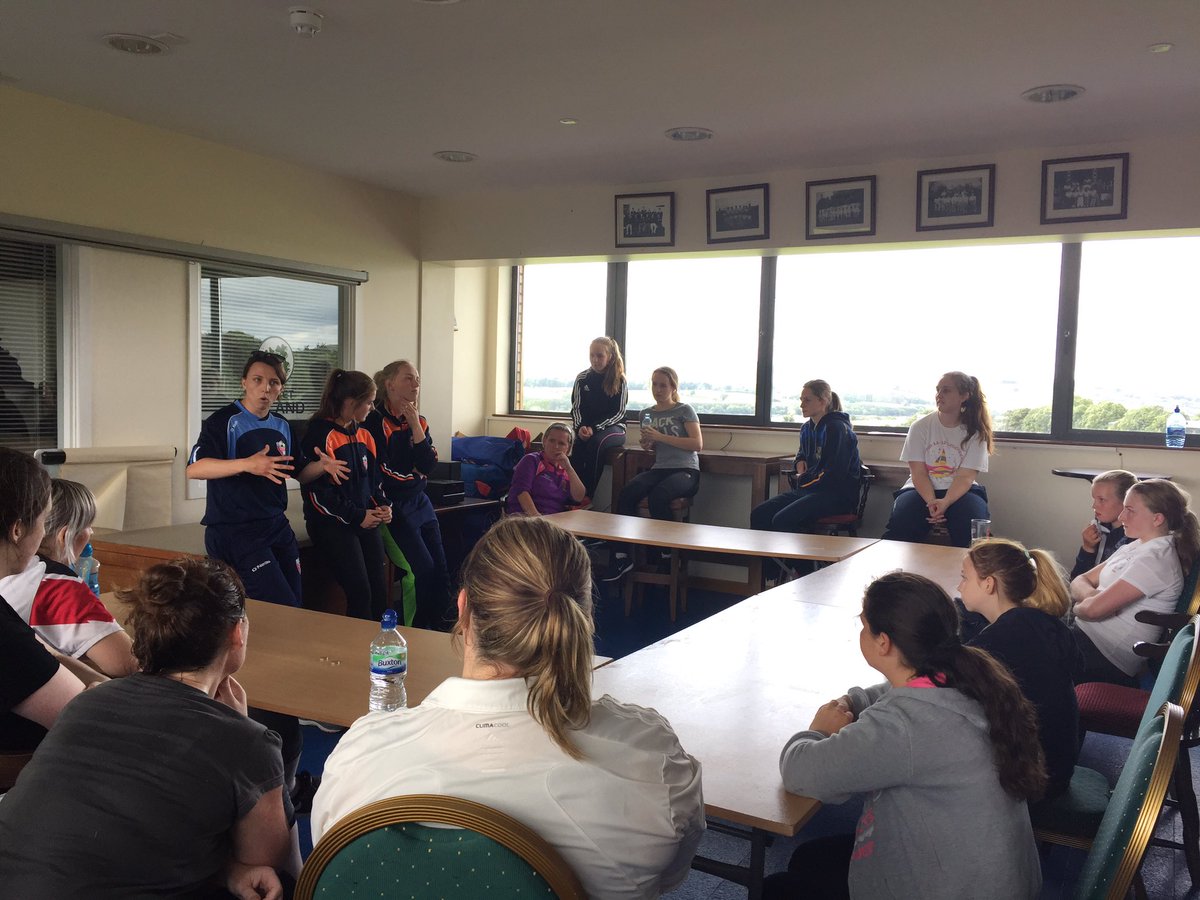 NWCUWomen's tweet photo. A gr8 session with the @Super3Scorchers &amp; @Super3Typhoons girls who came up to @BreadyCC today. Good luck tomorrow. https://t.co/p4eJMLW348