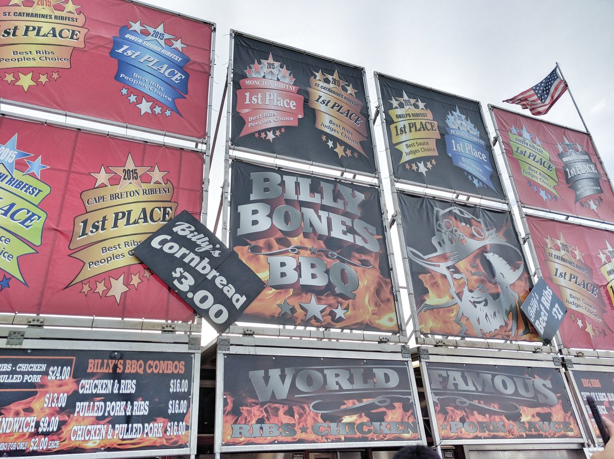 Signage of Billy Bones BBQ at Markham Ribfest 2016