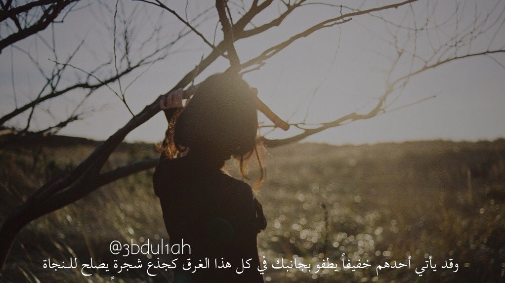 "وقد يأتي أحدهم، خفيفاً يطفو بجانبك في كل هذا الغرق، كجذعِ شجرةٍ يصلحُ للـنجاة. <a href="/3bdul1ah/">عبدالله</a>