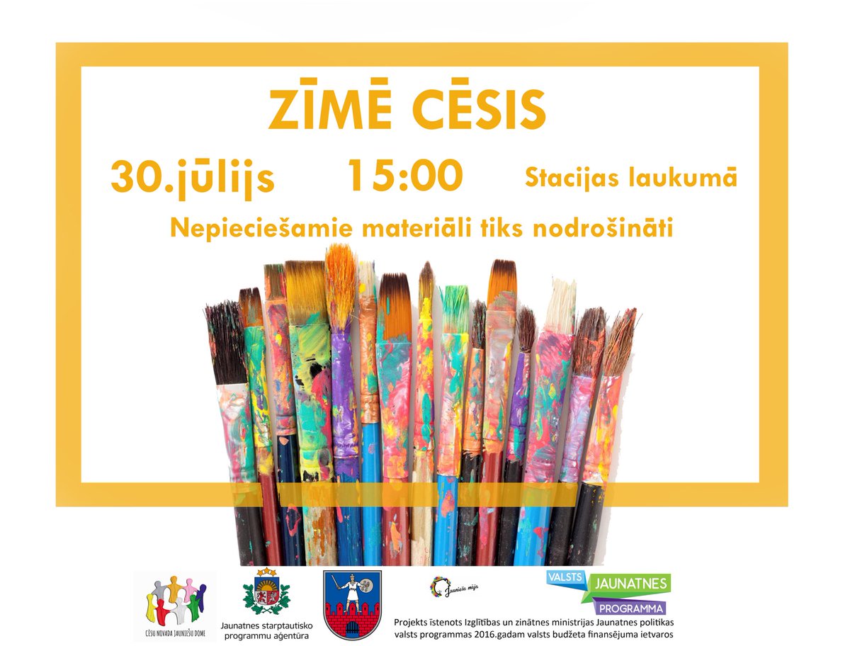 YCCY_Cesis's tweet photo. Tuvojas lielisks mākslas plenērs - paķer mūzu un aidā uz Stacijas laukumu! https://t.co/6gHtXChtPB