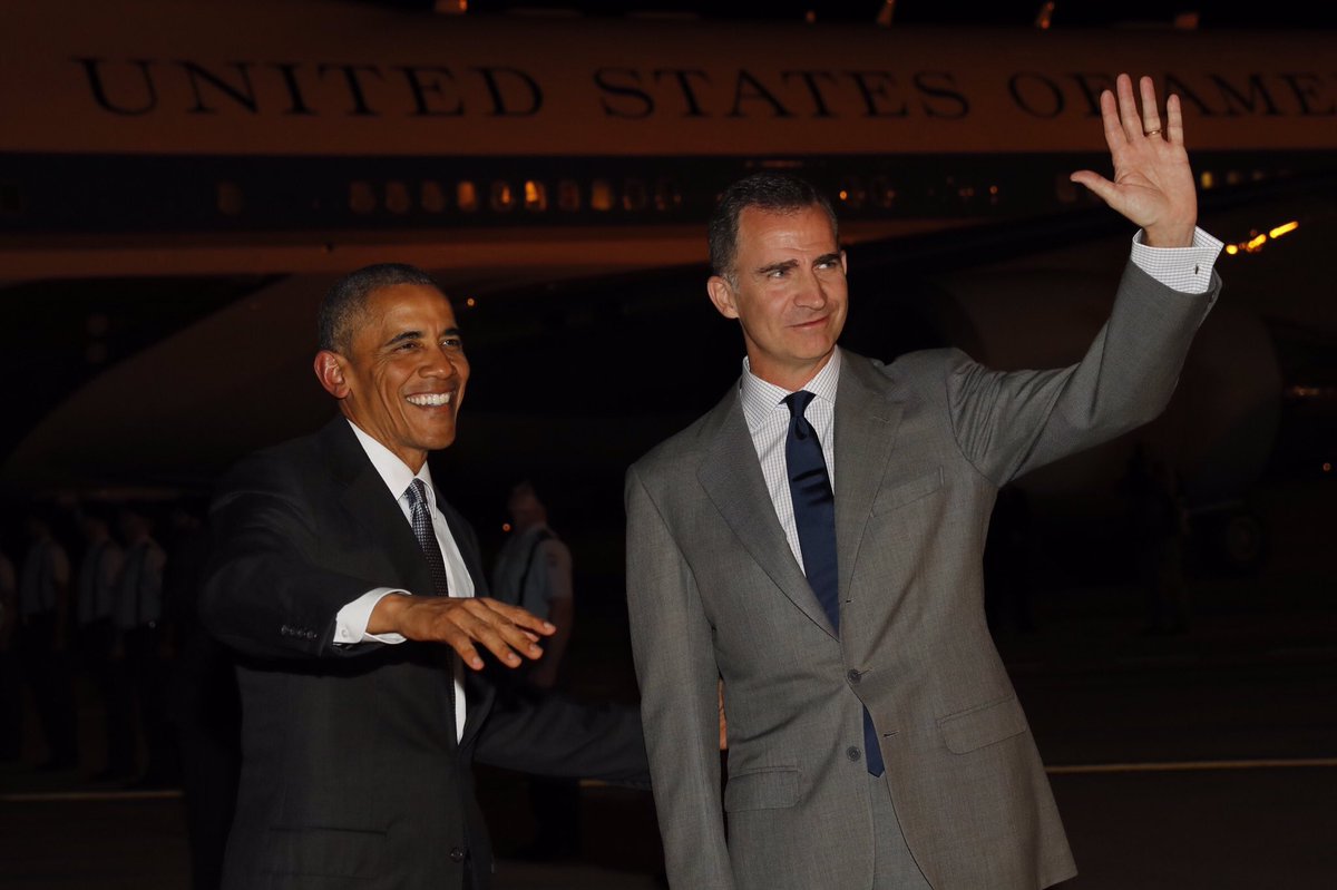 El Rey recibe oficialmente a las 10,30 horas de hoy en el Palacio Real al presidente de EEUU casareal.es/ES/Actividades…