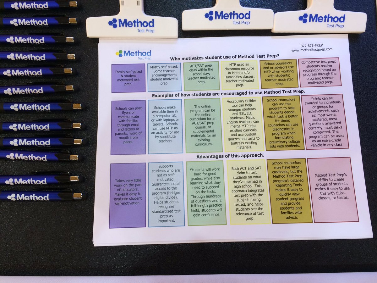 ethanmlewis's tweet photo. Method Test Prep in full color and ready to talk with school counselors. #methodtestprep #ASCA16 https://t.co/4aHBWnfDkp