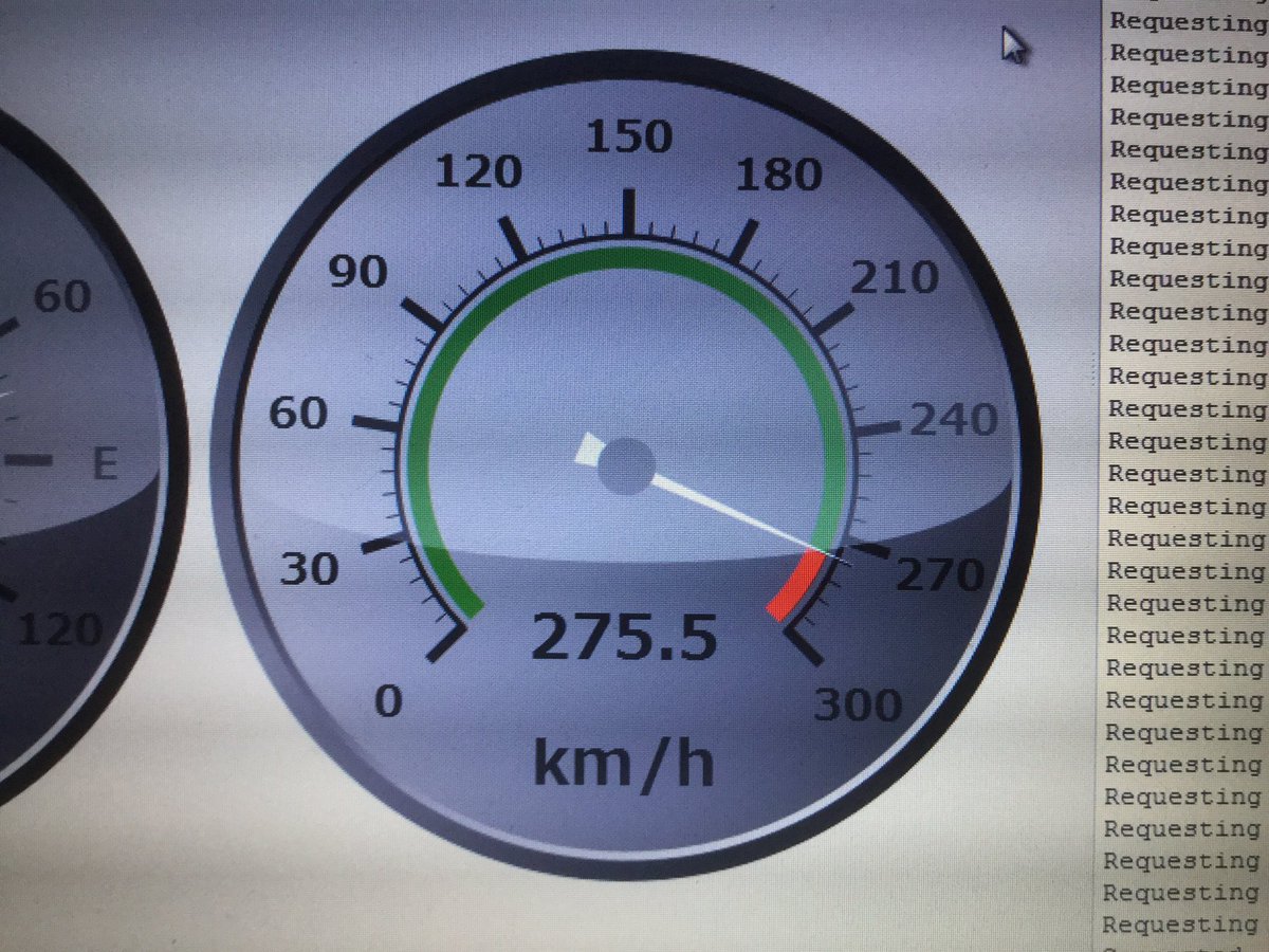 Railcom's tweet image. Wieder mal im Gotthardbasistunnel unterwegs...
GSM-R Abnahmemessungen im ICE-S mit 275 km/h.