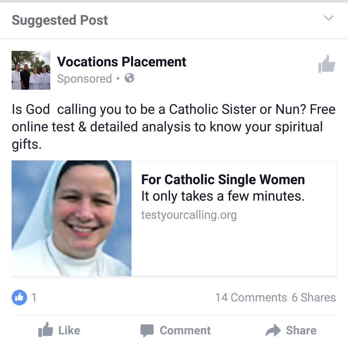 When fb appropriately selects suggested content for you.