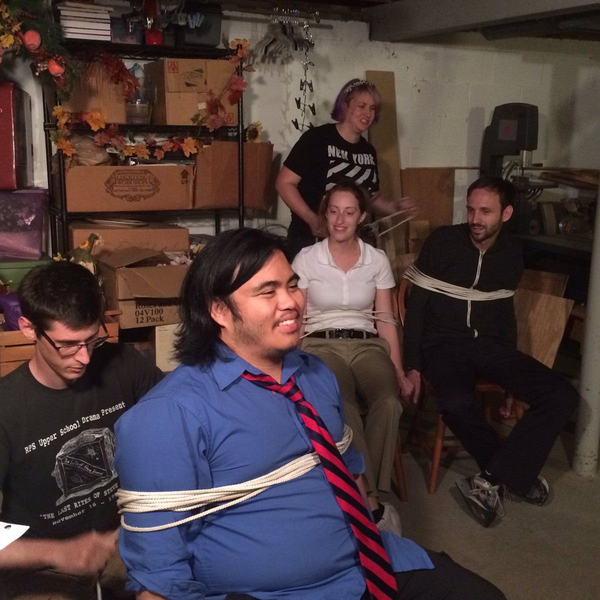 Awk3Productions's tweet photo. OH: "Once again, I find myself wrapping my actors in things." #48hfpbaltimore https://t.co/LL7CzFKFoH