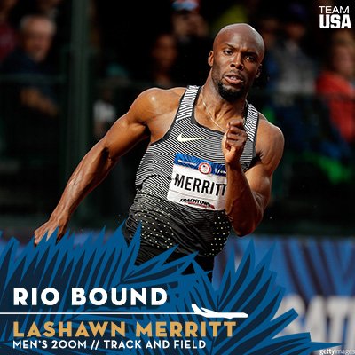 TeamUSA's tweet photo. .@justingatlin, @lashawnmerritt &amp; @Fastlikewebb brought the HEAT! 🔥🔥

These 3️⃣will rep #TeamUSA in the 200m in Rio! https://t.co/jWn27xzk3S