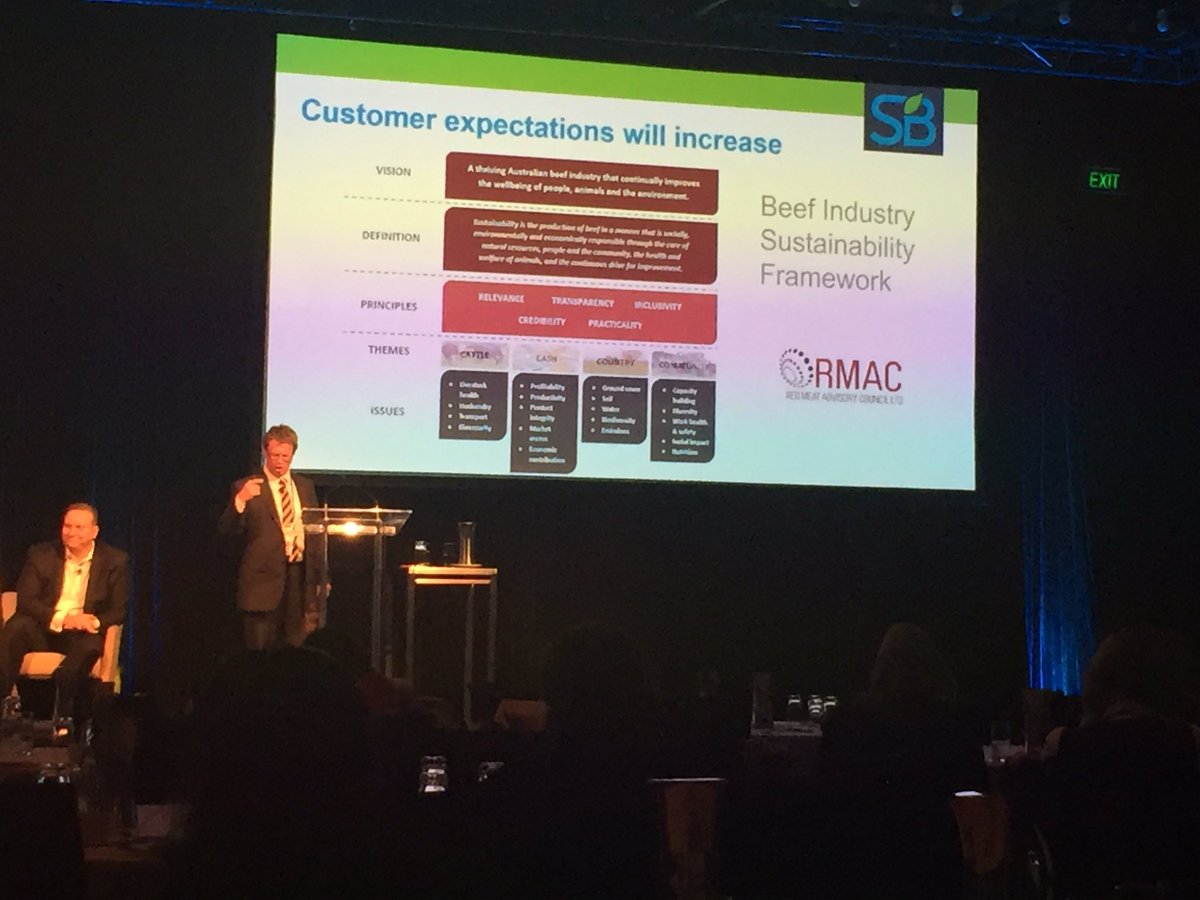Consumer expectations in sustainability will only increase says John Langbridge <a href="/TeysAustralia/">Teys Australia</a> #SB16Syd #redmeat