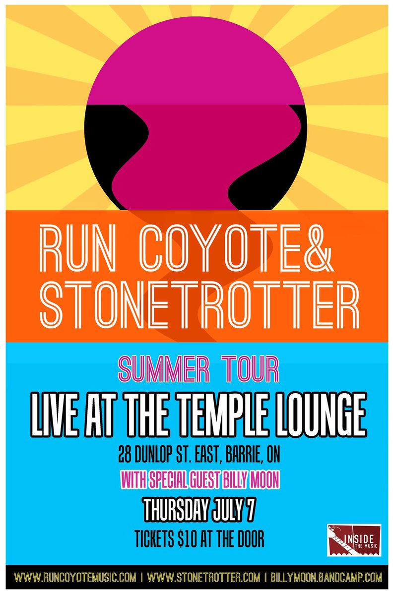July 7th we play Temple Lounge <a href="/DonaleighsPub/">Donaleigh's</a> #Barrie w/ <a href="/RunCoyoteMusic/">Run Coyote</a> + @iambillymoon presented by <a href="/insidthmusic/">Inside The Music</a>