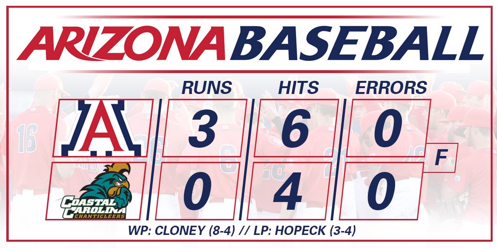 #WinnerWinner Cloney's strikeout completes the shutout and the Cats take the opener of the #CWS finals!!! #BearDown