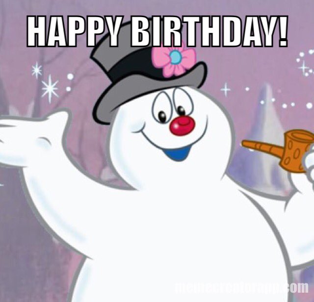 frosty the snowman saying happy birthday