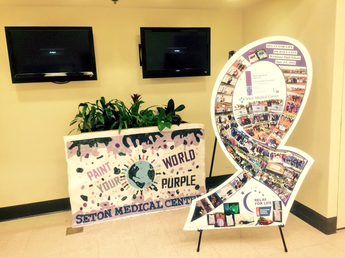 Check out this Relay Ribbon with photos from 2016 Relay on the 2nd floor at <a href="/SetonMedicalCtr/">Seton Medical Center</a>! #dcrelay #relayforlife