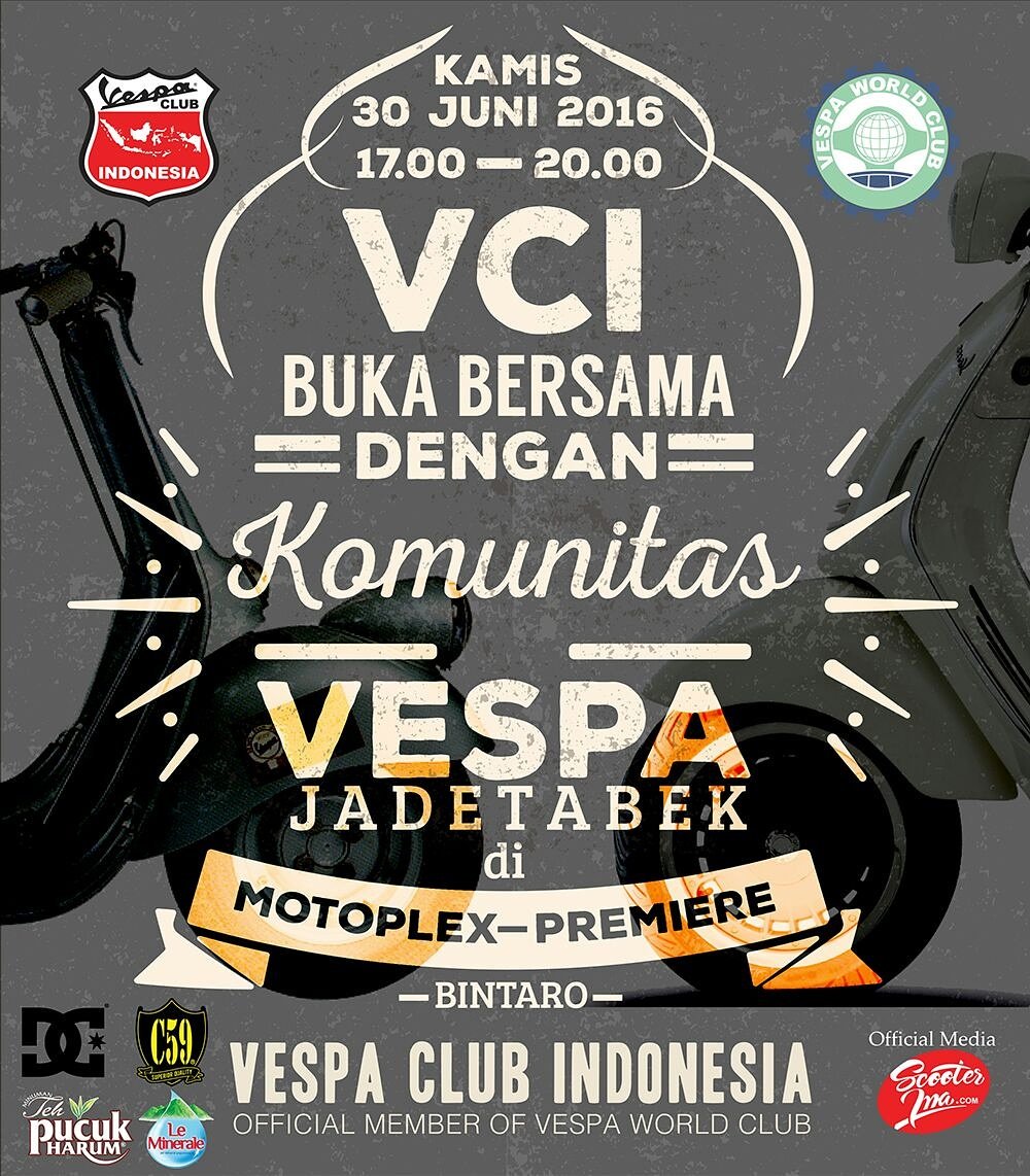 VespaClubIndo's tweet photo. Mengundang Bukber dan Silahturahmi Komunitas Vespa Jadetabek

@Vespa_Jakarta @dcshoesID @C59Tshirt https://t.co/zcaxumo8SB