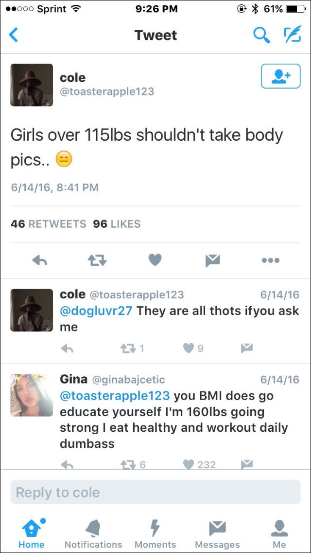 sarahcorley_'s tweet photo. I think people who think this is okay can kiss my 'over 115lbs' ass. 💅🏼 https://t.co/tWR7sZMtCK