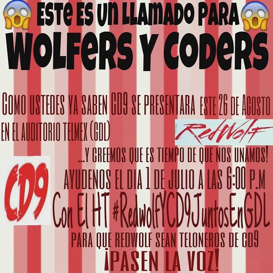 Martha_Abijair's tweet photo. Esperamos su apoyo este 1 Julio a las 6pm
@thewolfersgdl @CodersLGDLOffic @officialredwolf @CD9 https://t.co/XDwXPvsOuP