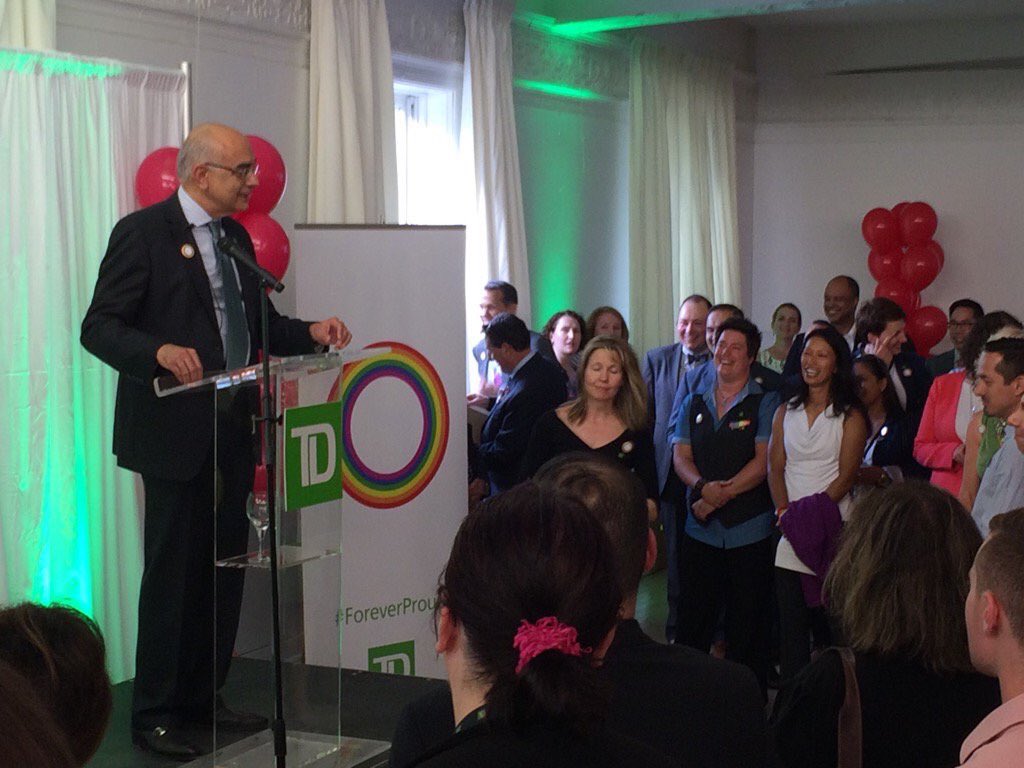 contikf's tweet photo. Amazing night @TD_Canada Pride Reception in Toronto! Fantastic speeches & employee video! #BeWhoYouAre #SpreadPride https://t.co/I5TSKh3Pq8