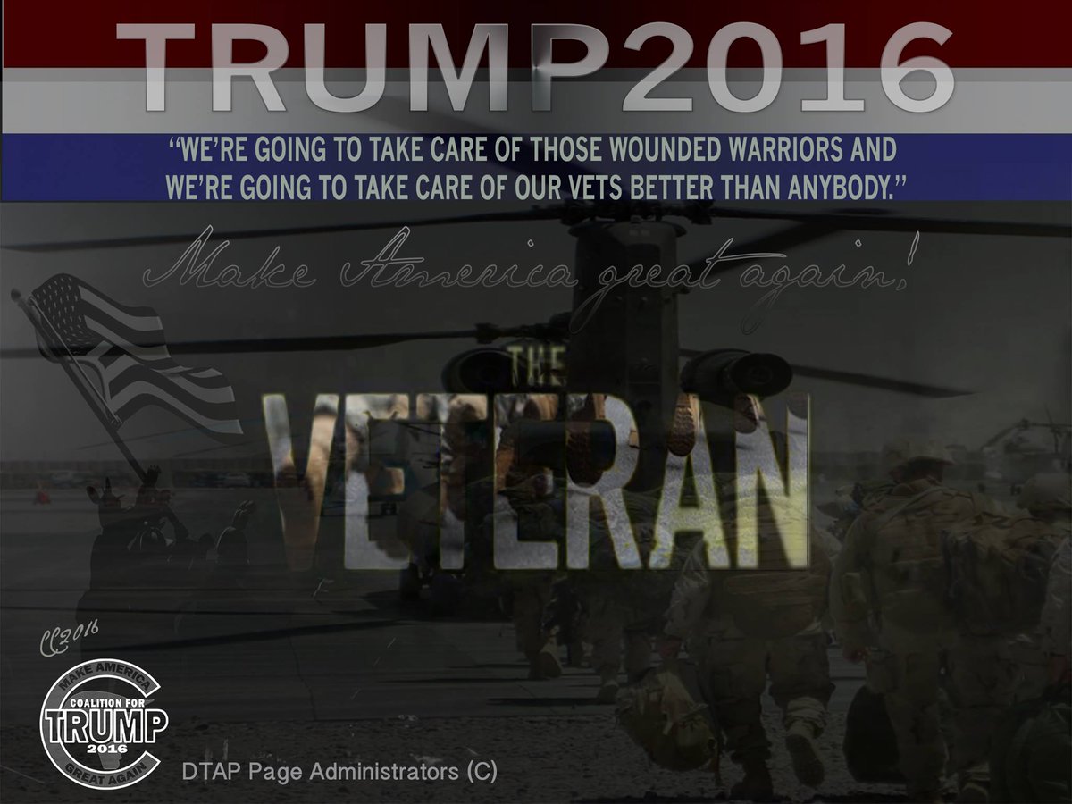 Our #Military and #Veterans need a Commander-in-Chief who WILL #MakeAmericaSafeAgain

#CoalitionForTrump
#Trump4Vets