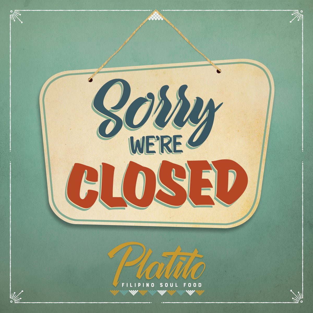 Due 2 unforeseen electrical issues in our kitchen, we will b closed until further notice.