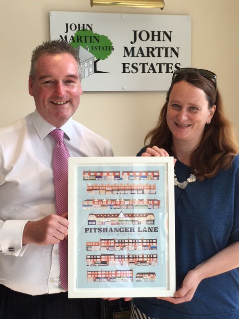 JME_Ealing's tweet photo. Thanks to @CBerridgeStudio for personal delivery of our framed #Pitshanger #GBHighSt print. #exciting https://t.co/f8zdTCLhCZ