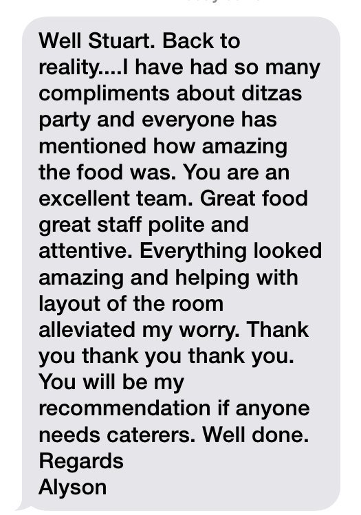 Such lovely review from Sundays bat mitzvah <a href="/96shenleyroad/">96 Shenley Road</a>