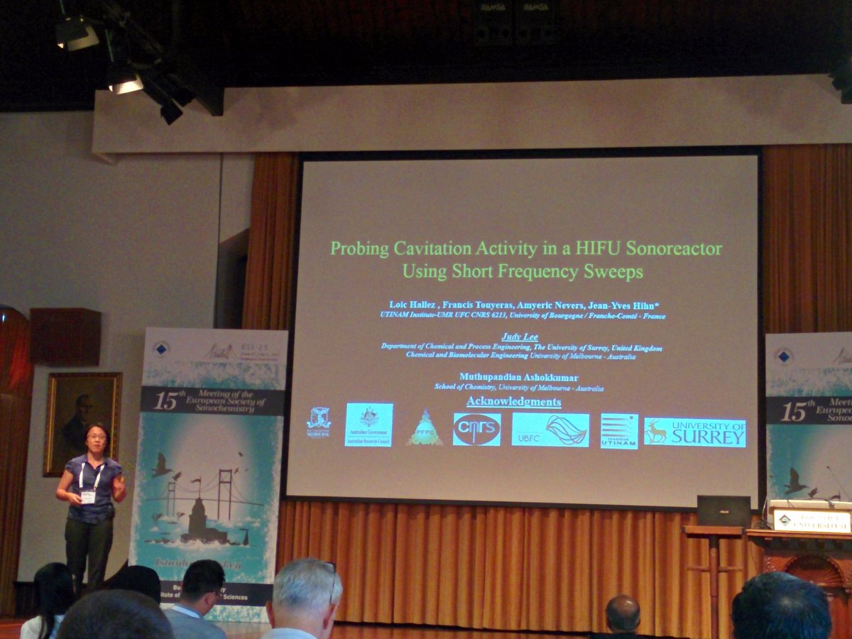 madbuss's tweet photo. Very informative presentation by JudyLee on controlling bubbles from ultrasound!! #ESS15 @SurreyCPE https://t.co/k2TUAqwfNZ