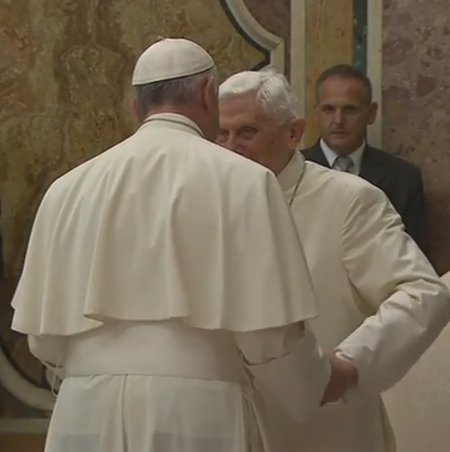 Cindy_Wooden's tweet photo. #PopeFrancis congratulates retired Pope Benedict XVI on eve of 65th anniversary of priesthood https://t.co/CwmicAYUkd
