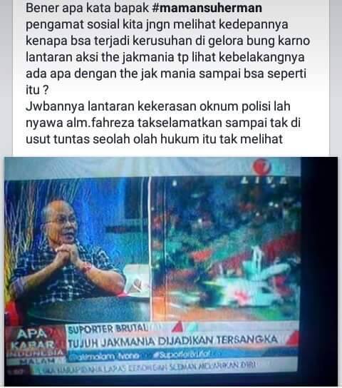 Jangan selalu melihat kedepan nya tapi lihat lah mengapa sehingga mereka (THE JAK MANIA) bisa berbuat seperti itu ,…